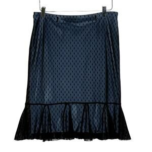 Express M Y2K Swiss Dot Mesh Ruffle Hem Pencil Skirt Fairy Whimsygoth